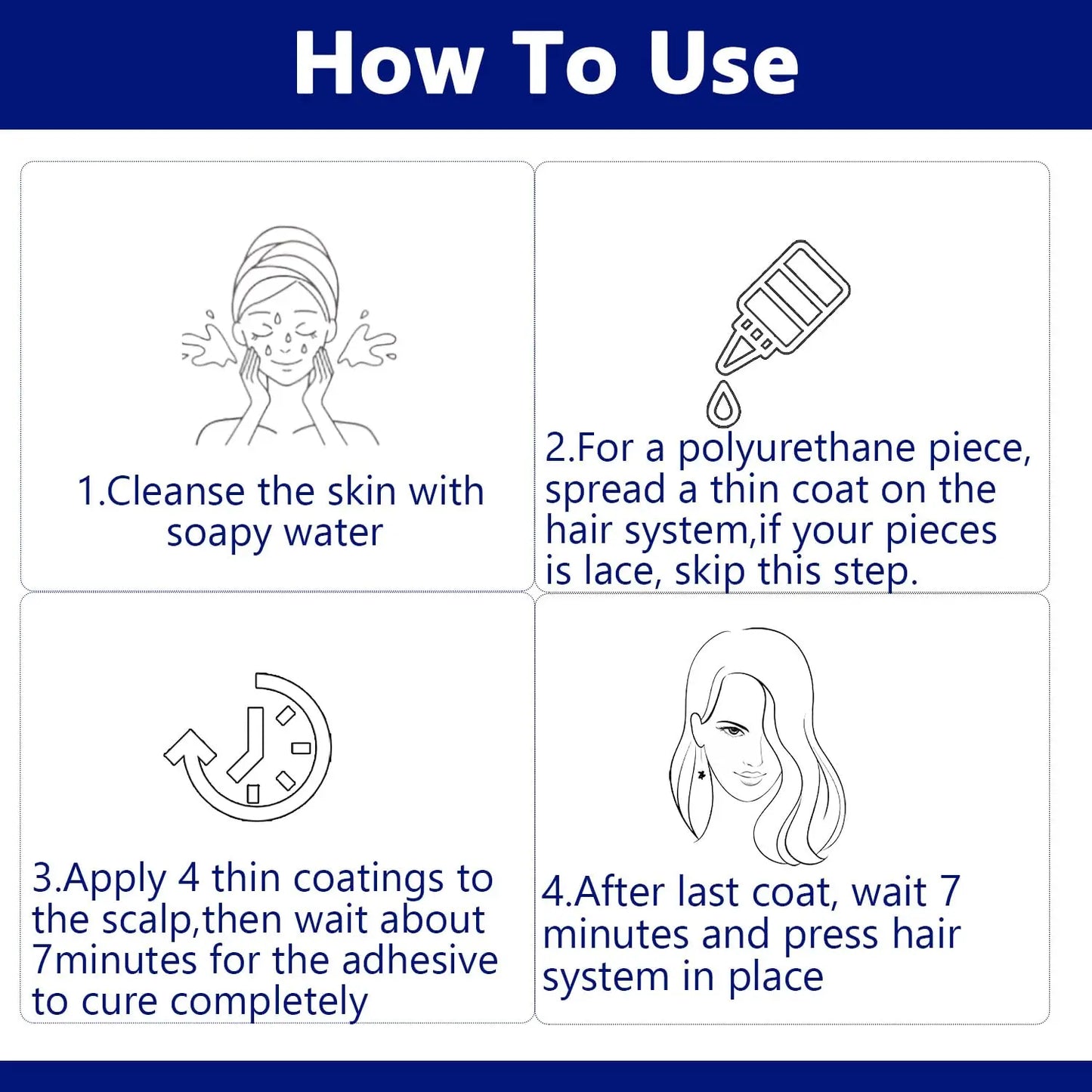 2pcs Wig Glue Strong Hold Lace Glue and Lace Glue Remover Set,Waterproof，securely，Safe Lace Front Wig Glue and Remover