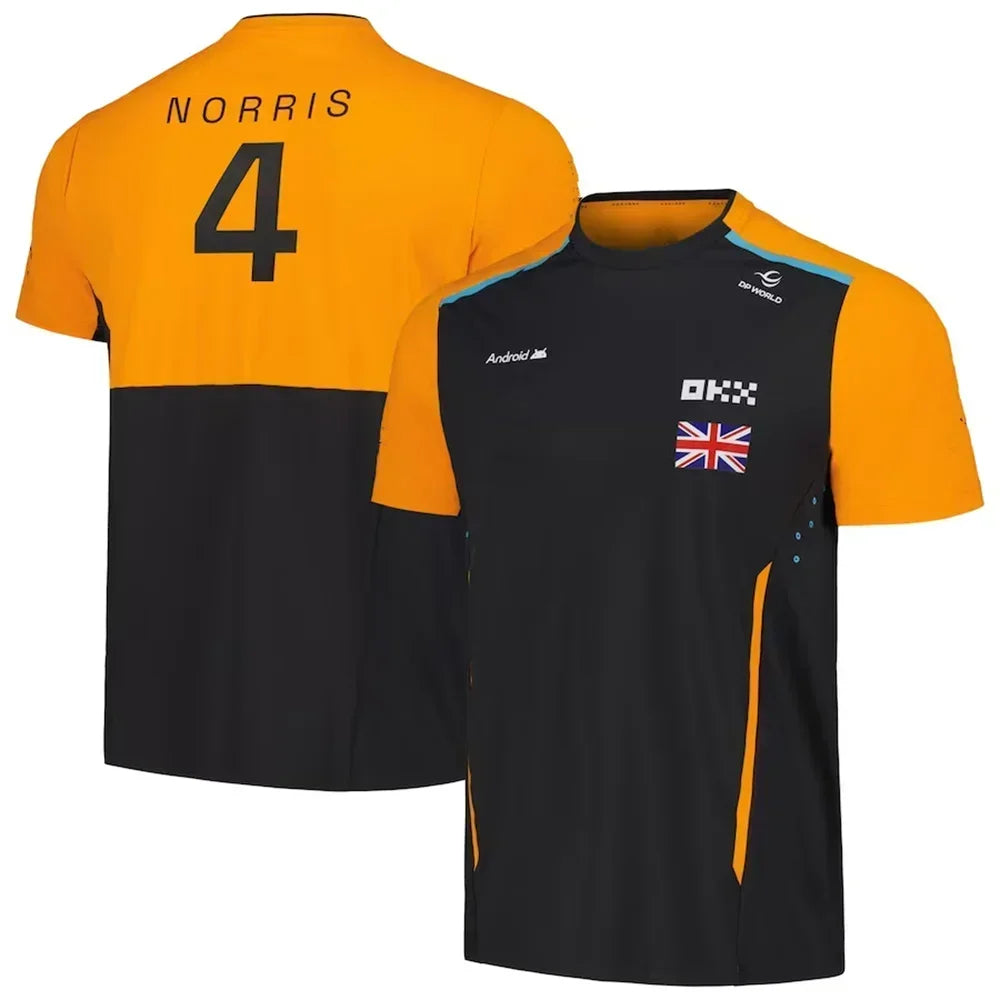 2025 New 4-81 F1 Racing Lando Norris T-shirt Racing Wear Outdoor Sports Adult and Women Training Wear Short Sleeves