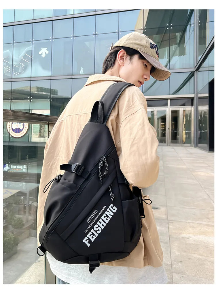 New Y2k Portable Light Nylon Crossbody Bag Trendy Rucksack Travel Shoulder Bag Casual knapsack Outdoor Sports Unisex Chest Packs