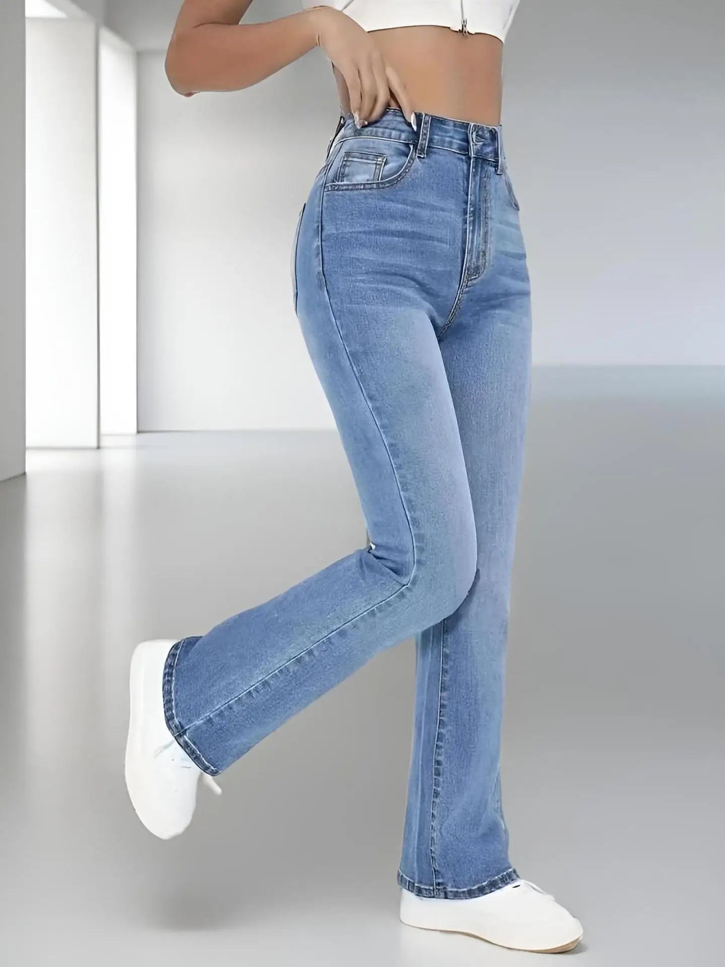 New women's hot jeans slimming European and American style casual versatile high waist washed Denim trousers for women - Badiee Stylez