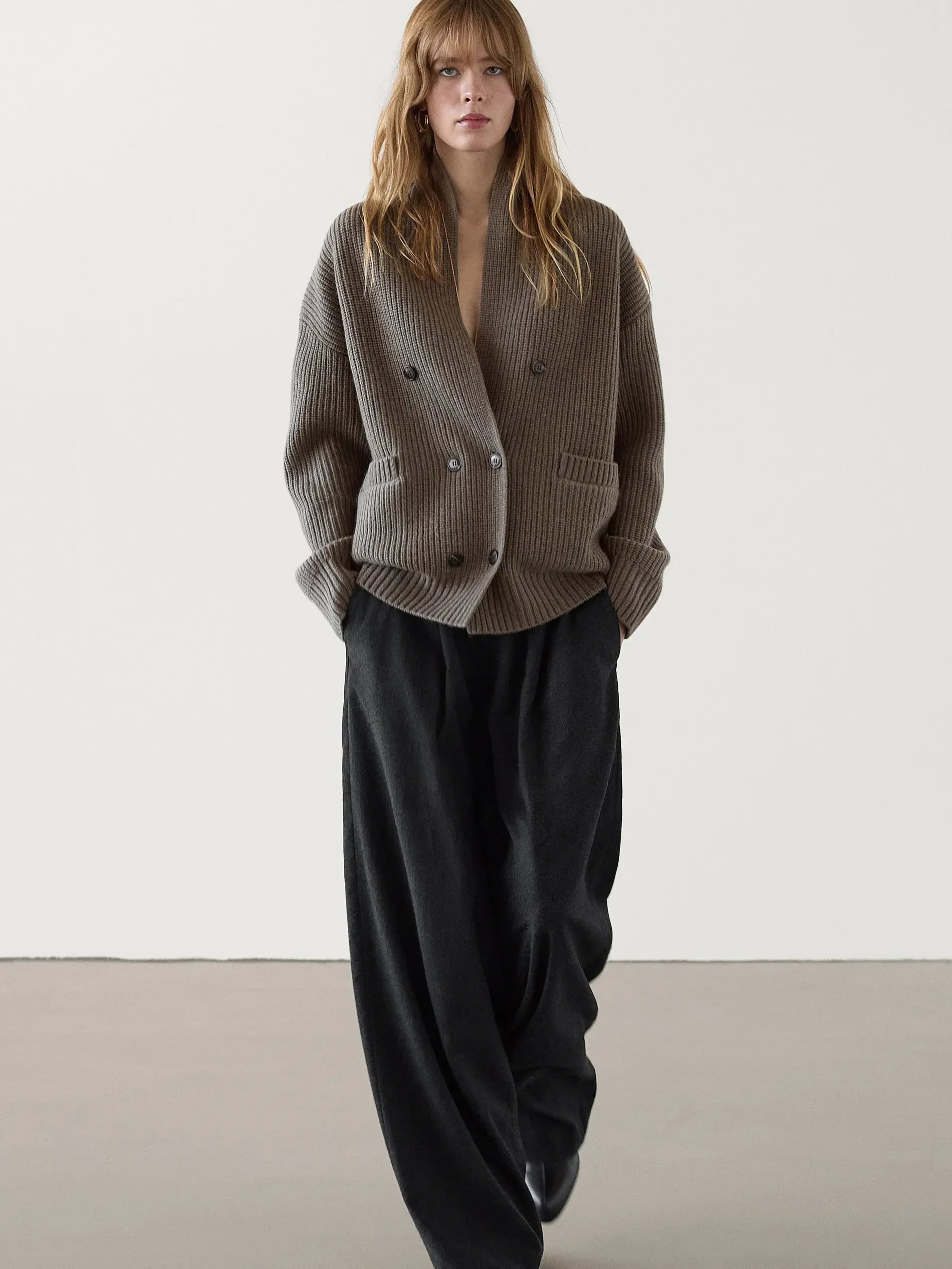 Ethereal costume 2025 massidutti spring new style of Old Money Wind Casual British Soft Double-Breasted V-Neck Knitted Cardigan