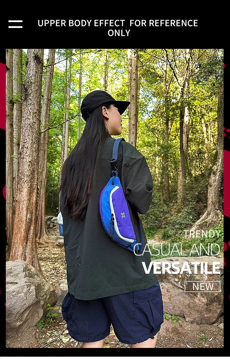 Casual Waterproof Chest Bags Large Capacity Crossbody Bags Korean Fashion Waist Bag Fanny Pack for Women Men's Travel Bag Banana