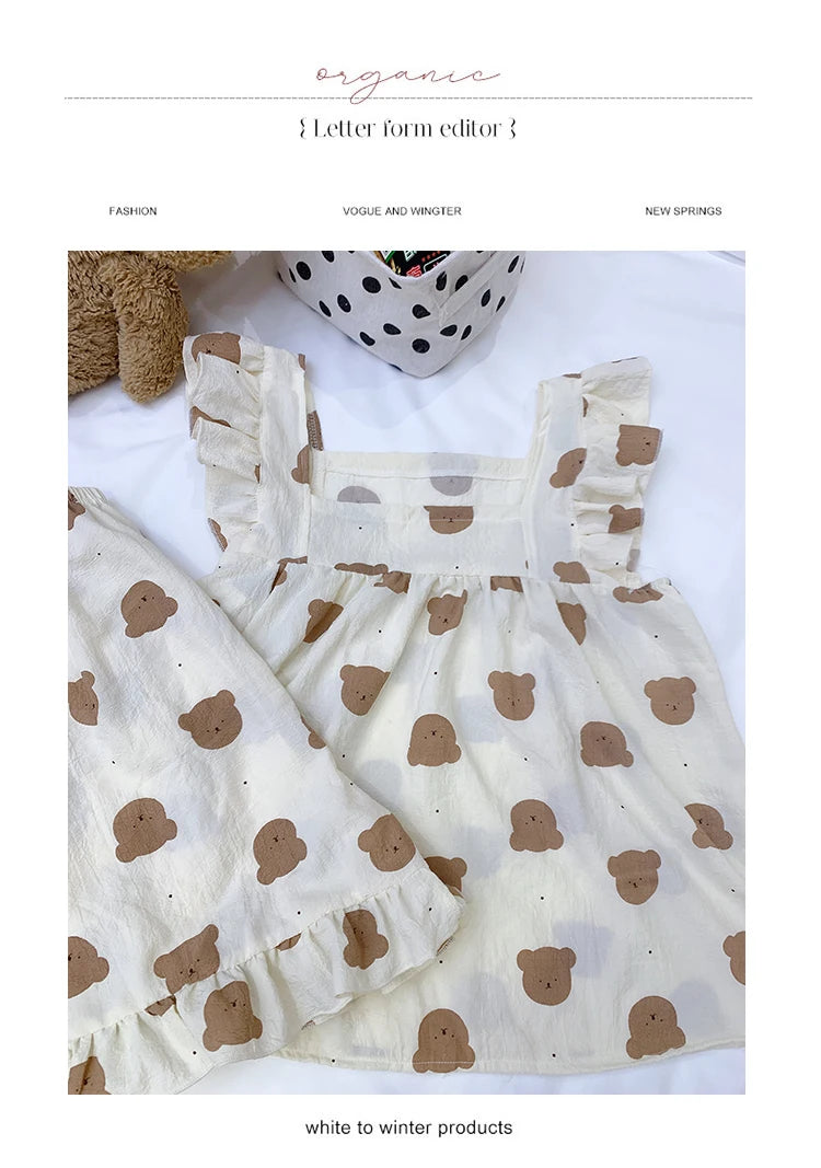 Summer Spwear Women's 2025 New Japanese Sle Fre Vest orts Woven Cotton Thin Home Clothes Set Sweet Print ort Pants