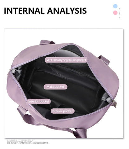 UNIXINU Carry On Travel Duffle Bag Nylon Waterproof Sports Gym Tote Bags for Women Large Capacity Storage Luggage Handbag