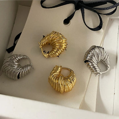 Modern Jewelry Pretty Texture Metal Hoop Earrings For Women Party Gifts Cool Trend Ear Accessories Hot Selling Dropshipping