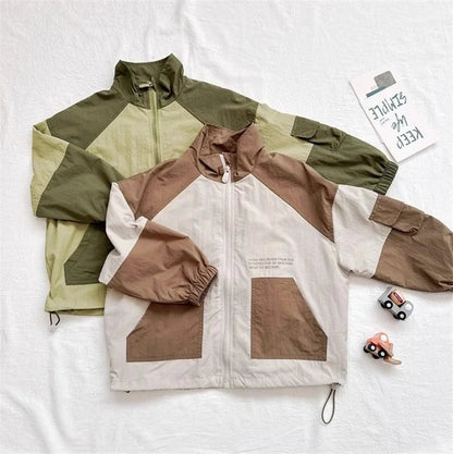 Boys Coat New Spring Autumn Children Jackets Kids Casual Windbreaker Outerwear Teenager Patchwork Fashion Clothing 2-10Y