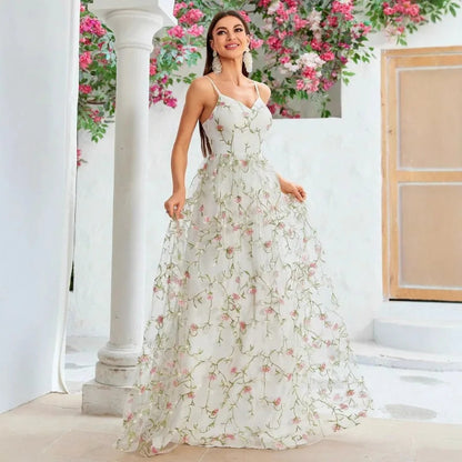 European and American Style Mesh New Embroidered Dress, Photo Party, Dance Party, Embroidered Evening Dress, Sweet Dress, 2025 Badiee Stylez