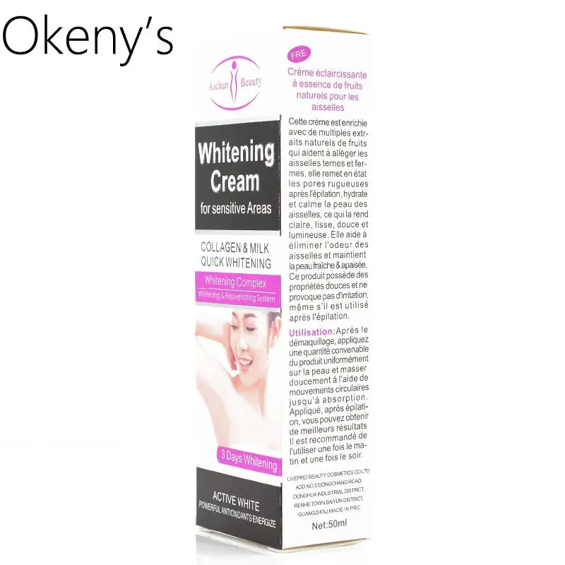 Aichun Beauty Body Creams Armpit Whitening Cream Between Legs Knees Private Parts Whitening Formula Armpit Whitener Intimate