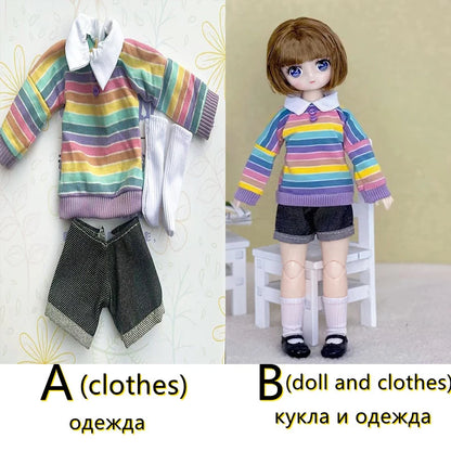 30cm Two-dimensional Doll Comic Face 1/6 Bjd Doll or Dress Up Clothes Children's Girl Birthday Gift Toys Kids Toys 26