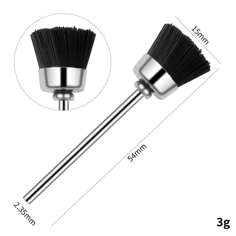 Nail Drill Bit Cleaning Brush Manicure Grinding Head Dual Brush Electric Drills Copper Wire Drill Brush Cleaner Nail Art Tools