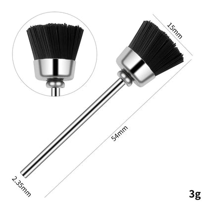 Nail Drill Bit Cleaning Brush Manicure Grinding Head Dual Brush Electric Drills Copper Wire Drill Brush Cleaner Nail Art Tools