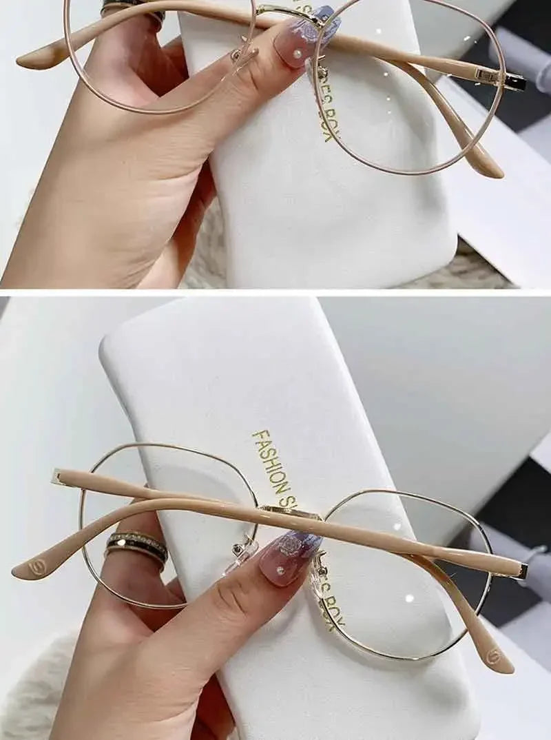 Retro Elegant Anti Blue Light Glasses Round Metal Frame Vintage Computer Gaming Eye Protection Classic Eyeglasses Badiee Stylez