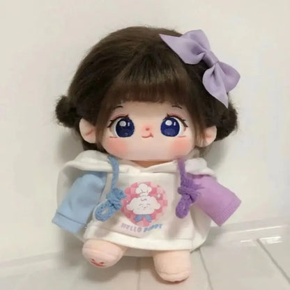 Pretty Dress Clothes for 20cm Cotton Doll, Kpop Plush Dolls Cute Outfit JK Dress Hoodie Casual Set Doll's Accessories 42