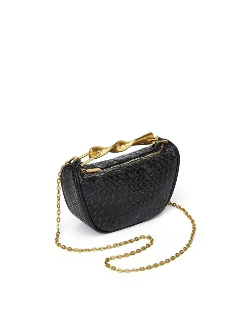 Summer Half-Moon Beach Straw Shoulder Bags Women's Straw Bucket Bag Purse Woven Straw Handbags Casual Tote Crossbody Bag