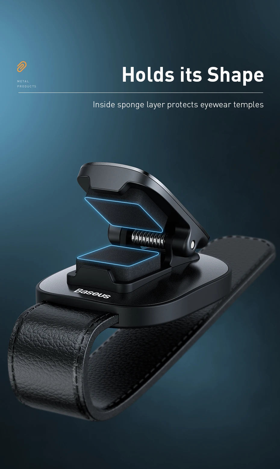 Baseus Car Eyeglass Storage Clip Sun Visor Sunglasses Holder for Auto Card Ticket Stand Interior Accessories Car Eyeglass Holder