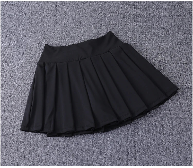 2024 New Best-Selling Pleated Nylon Spandex High Waisted Pocket Skirt With Anti Glare A-Line Sports Tennis Skirt