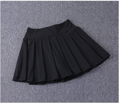 2024 New Best-Selling Pleated Nylon Spandex High Waisted Pocket Skirt With Anti Glare A-Line Sports Tennis Skirt
