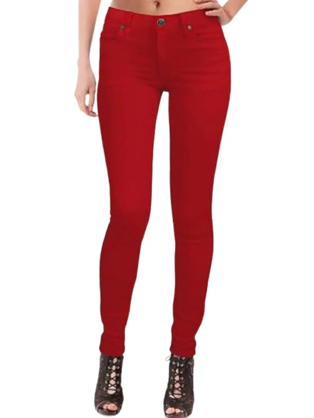 Women Casual Stretchy Jeans White Ultra Stretch Comfy Skinny Leg Work Casual Pants Cotton