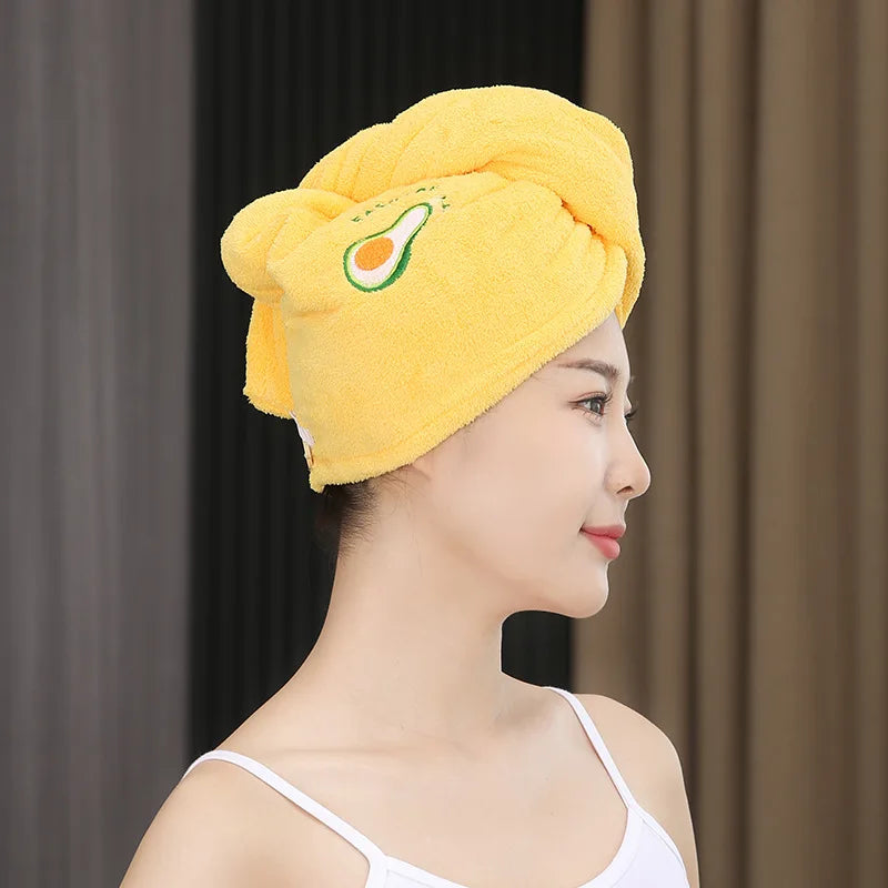 1pc Quickly Dry Hair Hat Super Absorbent Soft Bathroom Women Head Towels Girls Cute Hair Towel Hair Dry Wrap Bonnets Badiee Stylez