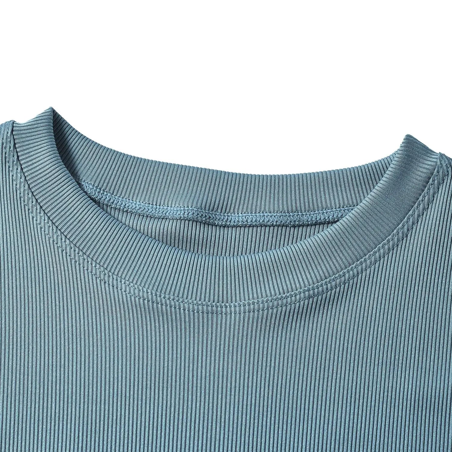 Lounge Wear Ribbed Casual 2 Piece Summer Shorts Set For Women Sleeve Top+Elastic Leggings Outfits