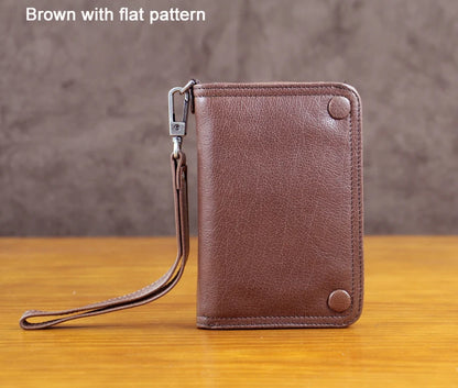 Vintage Genuine leather wallet Men leather long wallet men purse clutch bag male money clips zip around money bag card holder