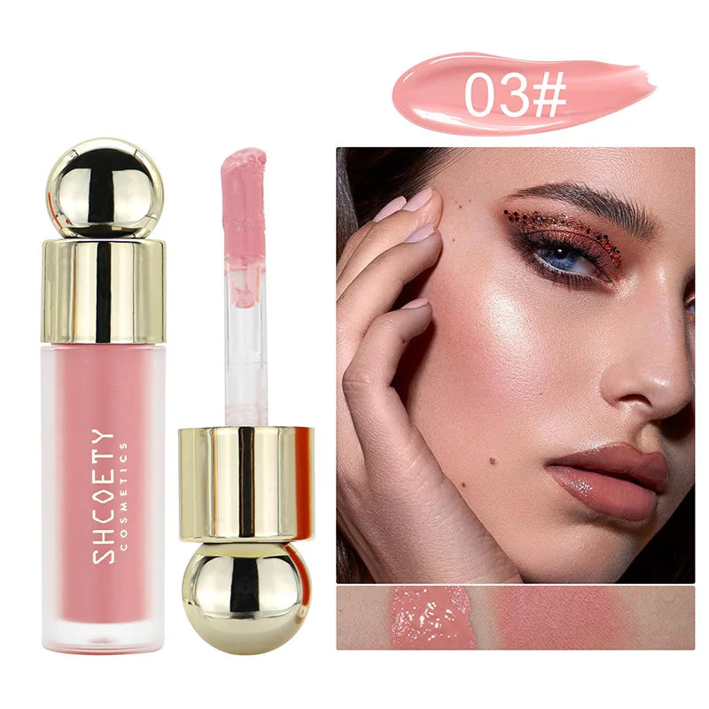 New Liquid Cheek Blush Facial Nourishing Blusher Gel Cream Multi-purpose For Eyes Lips Makeup Blush Stick Cosmetics With Sponge New 03