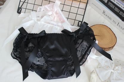 Japanese-Style Soft Girl Thin Transparent Pink Lolita Lolita Loli Lace Cute Sexy Underwear Fat black 1 1pc