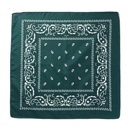 Fashion Hip Hop Bandana Kerchief Unisex Black Hair Band Neck Scarf Headwear Wrist Wraps Head Square Scarves Print Handkerchief green 55CM-55CM