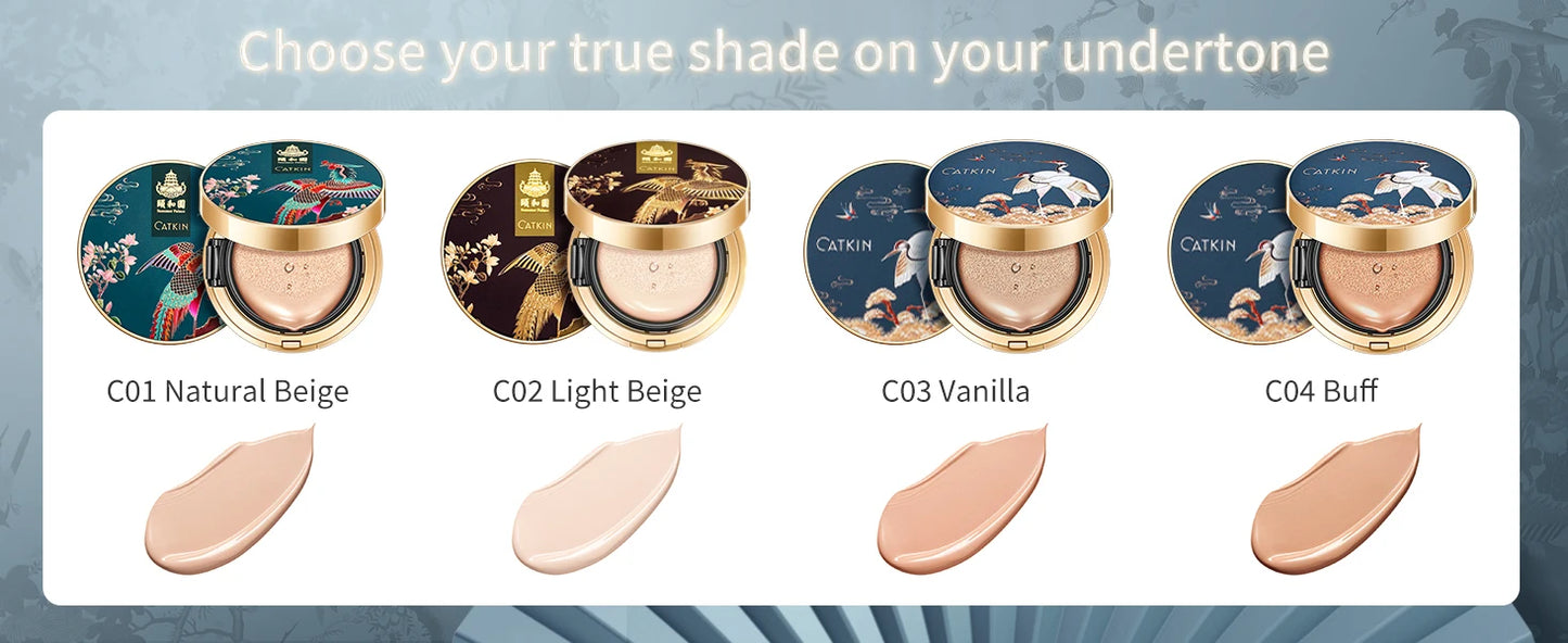 Catkin Phoenix Cushion Foundation Full Coverage, Sheer Satin Finish, Refill Included, Light Beige