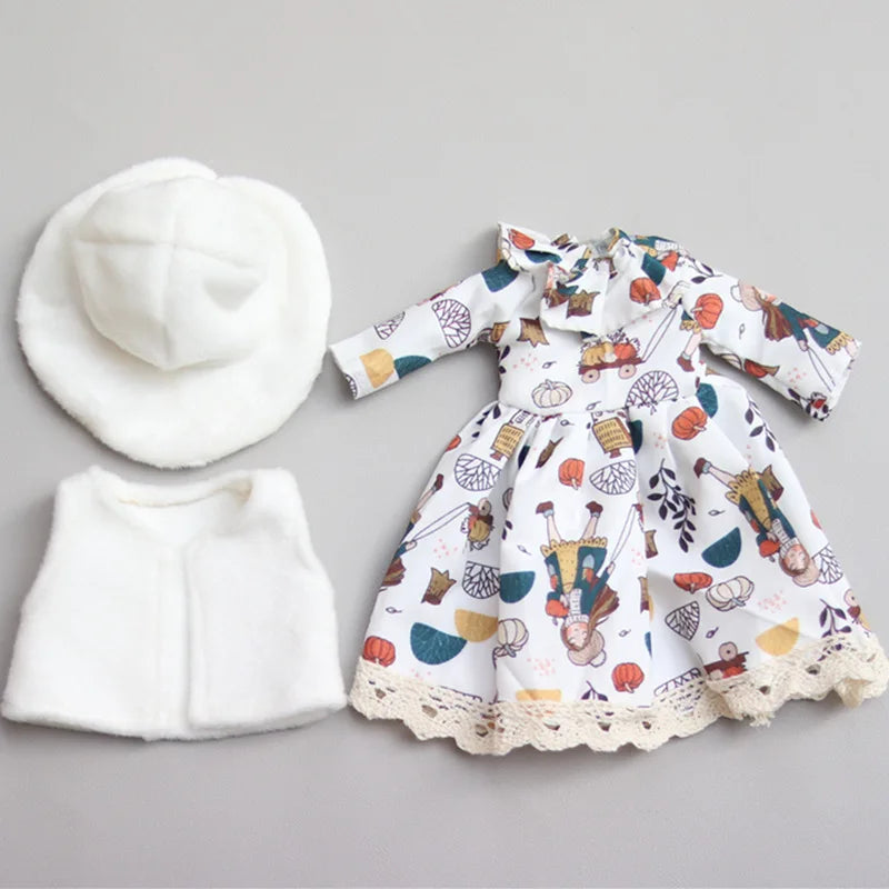 Cartoon Style Clothes Suit for 1/6 Bjd Doll Accesssories for 30cm Baby Doll Dress Up Toys for Children Type 17 Only Clothes