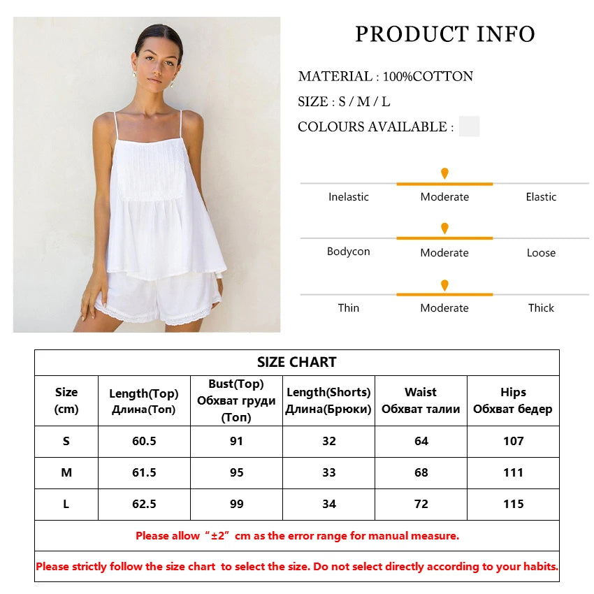 Marthaqiqi Cotton Women'S Nightwear Set Sexy Spaghetti Strap Sleepwear Tank Tops Nightie Backless Nightgowns Shorts Pajamas Suit