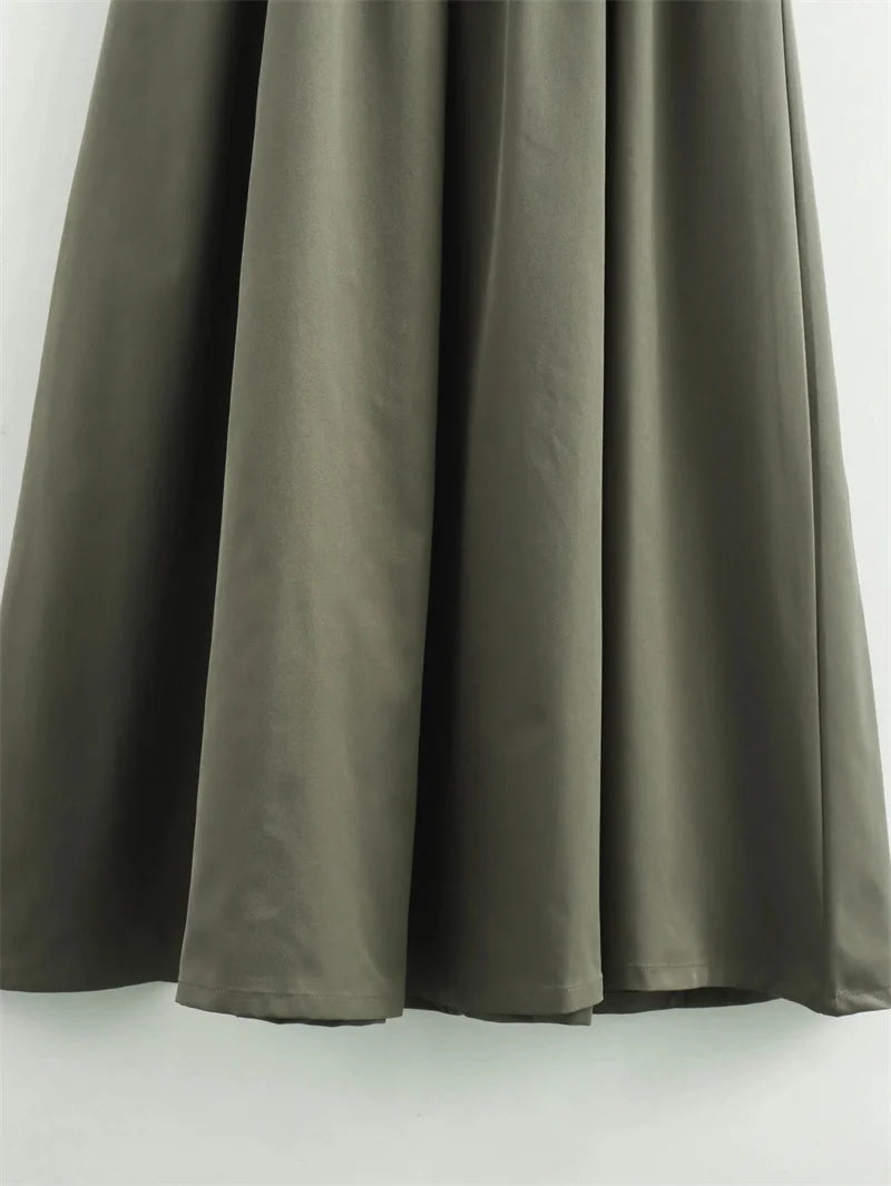 MUJER Zipper Long Dress Woman Pleated Sleeveless Bodycon Dress Summer Elegant Party Dresses For Women 2025 New Midi Dresses Badiee Stylez