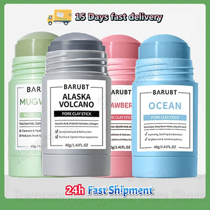 Alaska Volcano Mask Mugwort Cleansing Mask Stick Shrink Pores Acne Deep Blackhead Remover Facial Cleansing Moisturizing Mask 40g 4pcs-SET3