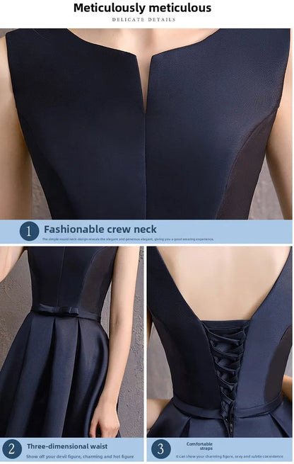 Long Bridesmaid Dress Spring/Summer 2025 New Temperament Satin Bridesmaid Sisters Dress Black Banquet Evening Dress Badiee Stylez