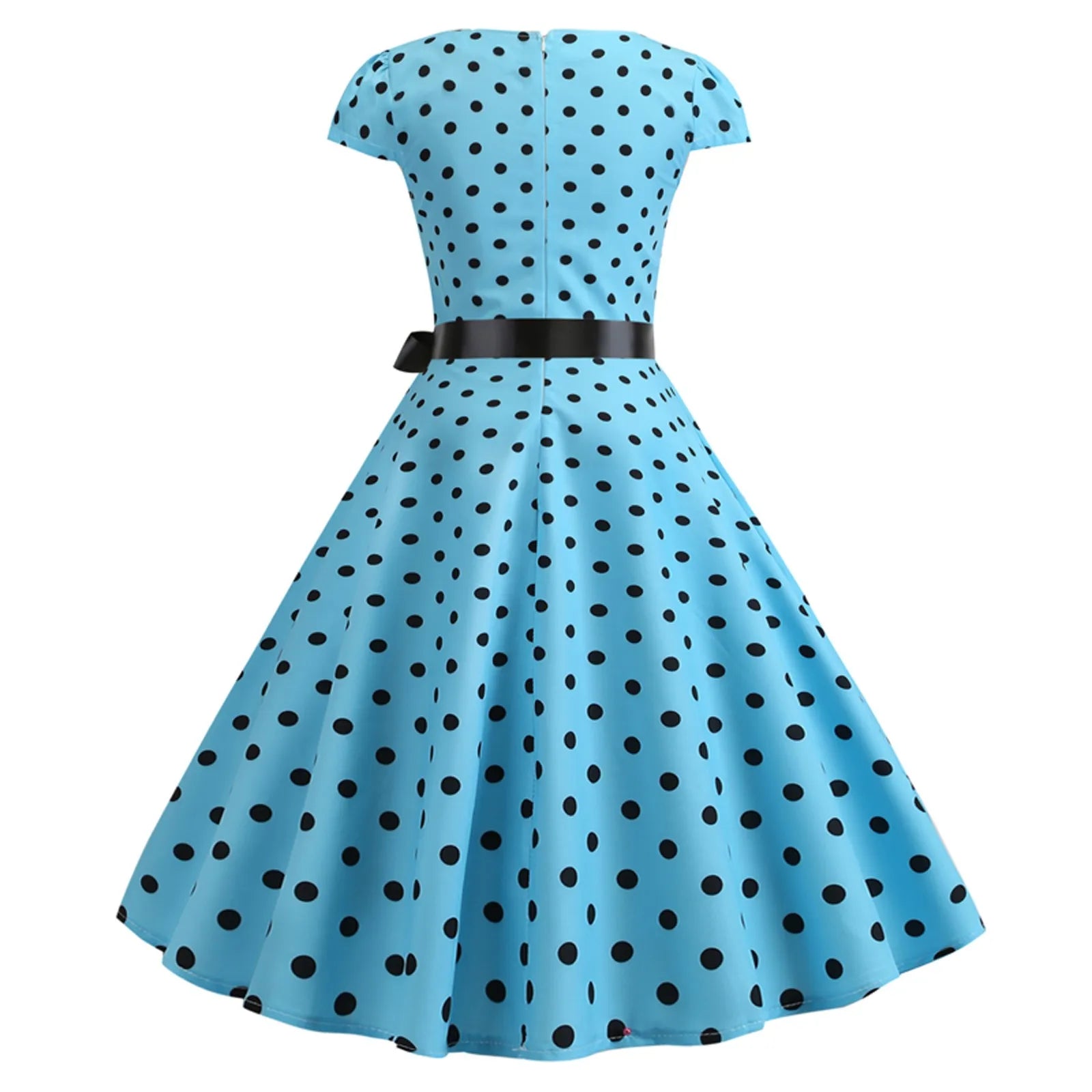 Woman Retro Dresses Audrey Hepburn 1950s 60s Rockabilly Polka Dot Printed Bowknot Pinup Ball Gown Party Dress Robe Vestidos