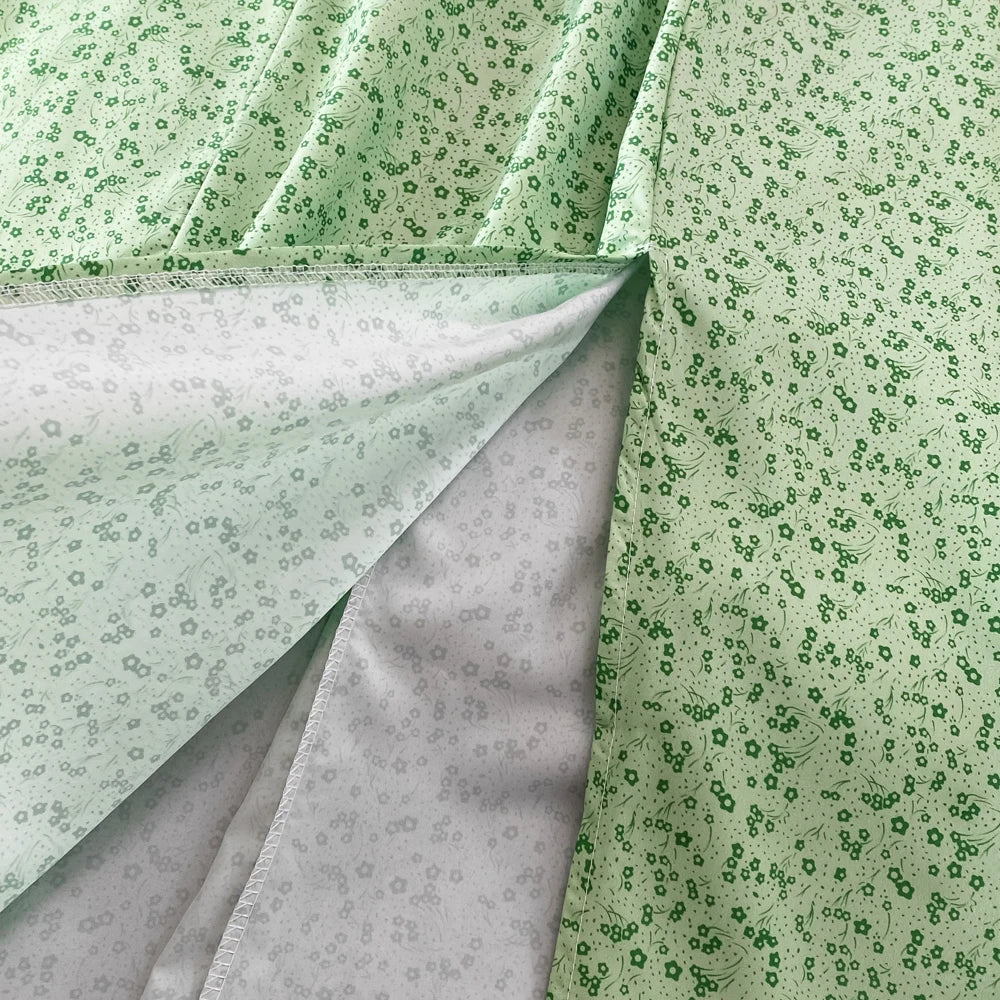 Summer Vintage Dress Blue Floral Summer Bubble Sleeve Tie Up Sexy Dresses Women A-line Print Split Long Dress Elegant Vestidos