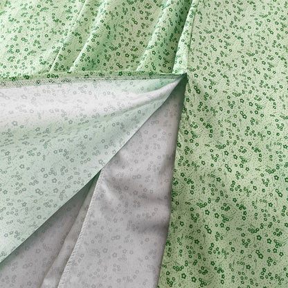 Summer Vintage Dress Blue Floral Summer Bubble Sleeve Tie Up Sexy Dresses Women A-line Print Split Long Dress Elegant Vestidos