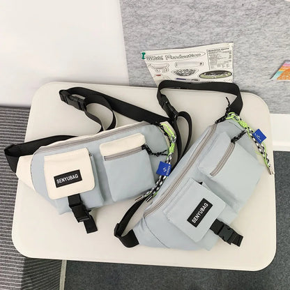 Women Waist Bag Casual Nylon Fanny Packs Banana Bags Street Hip Hop Waist Packs Unisex Chest Pack Travel Shoulder Crossbody Bags