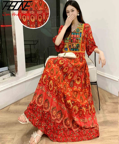 Indian Dress for Women Summer Embroidery Chic Elegant Party Dresses Clothes Vintage Long Maxi Prom Bohemian Beach Robe Vestidos Badiee Stylez