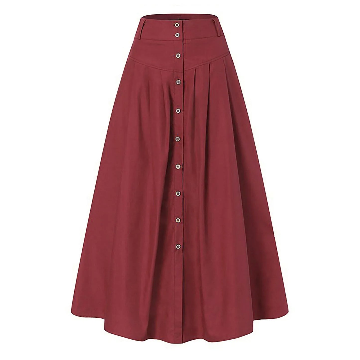 Bed Skirt Full Women's Spring And Summer Casual Loose Solid Color A Line High Waist Skirt With Pocket Buttons Colorful Skirt