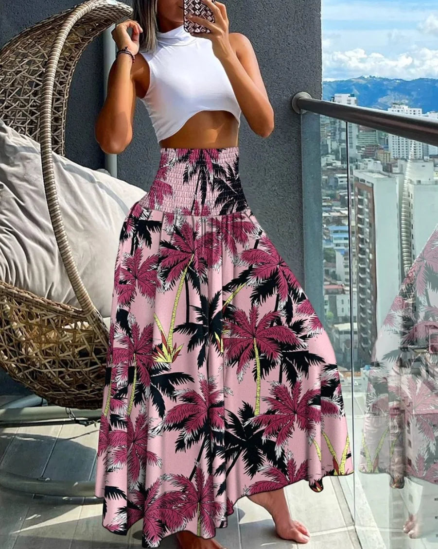 2024 Summer New Women's Leisure Loose Holiday Long Skirt Skirt Women Women's Cheap Clothing and Free Shipping Sales LOOSE