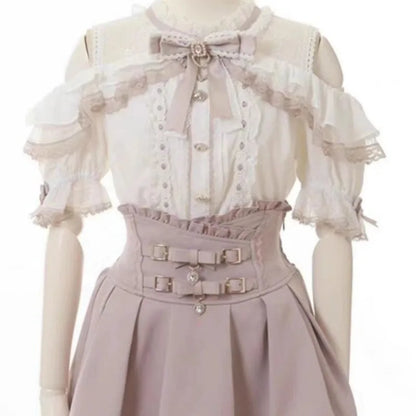 Y2k Skirts for Women High Waist A-line Jupe Fashion Japanese Summer Cute Saia 2025 Faldas Mujer De Moda Bow Sweet Mini Skirt