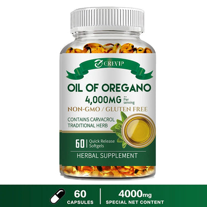 Oil of Oregano - for Digestion, Heart Health, Detoxification and Immune Support 60 Capsules
