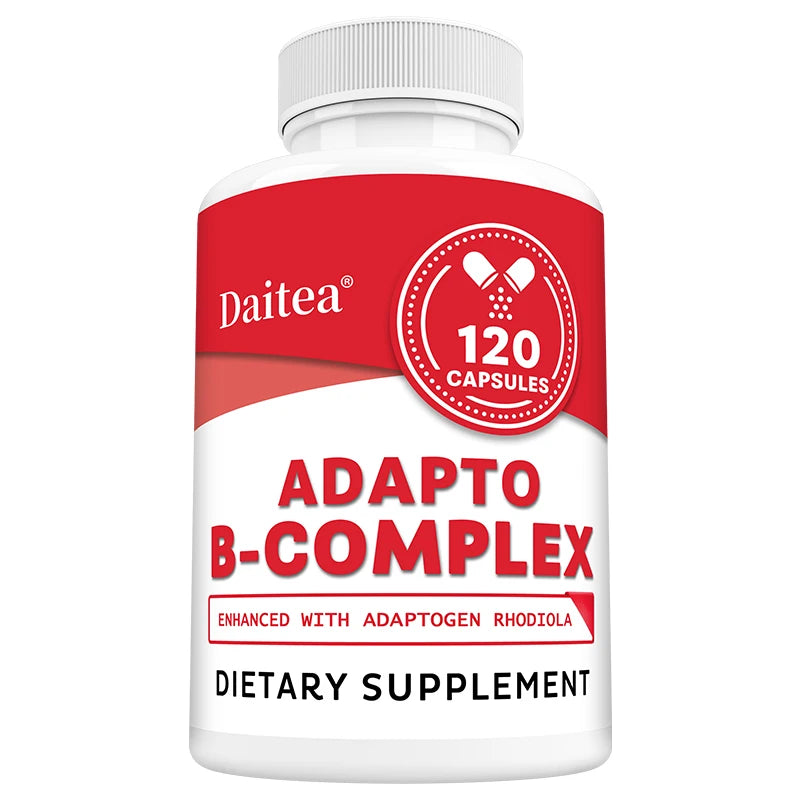 Adapto B Complex - High Potency with 8 B Vitamins, Rhodiola Rosea, and Hawthorn Berry - Supports Mental Energy, Cognition, Mood 120 count United States