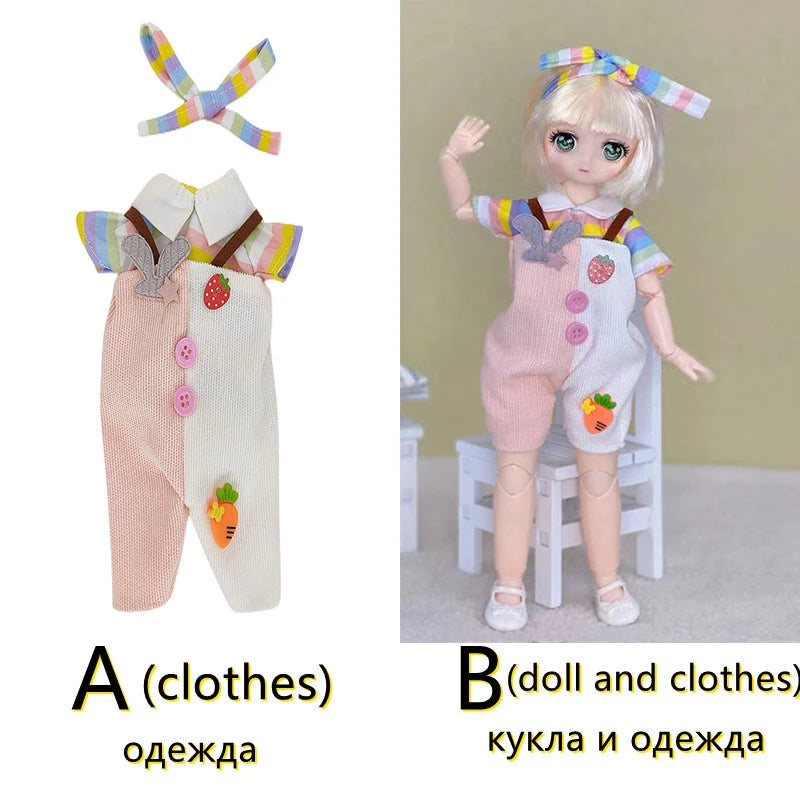 30cm Two-dimensional Doll Comic Face 1/6 Bjd Doll or Dress Up Clothes Children's Girl Birthday Gift Toys Kids Toys 27