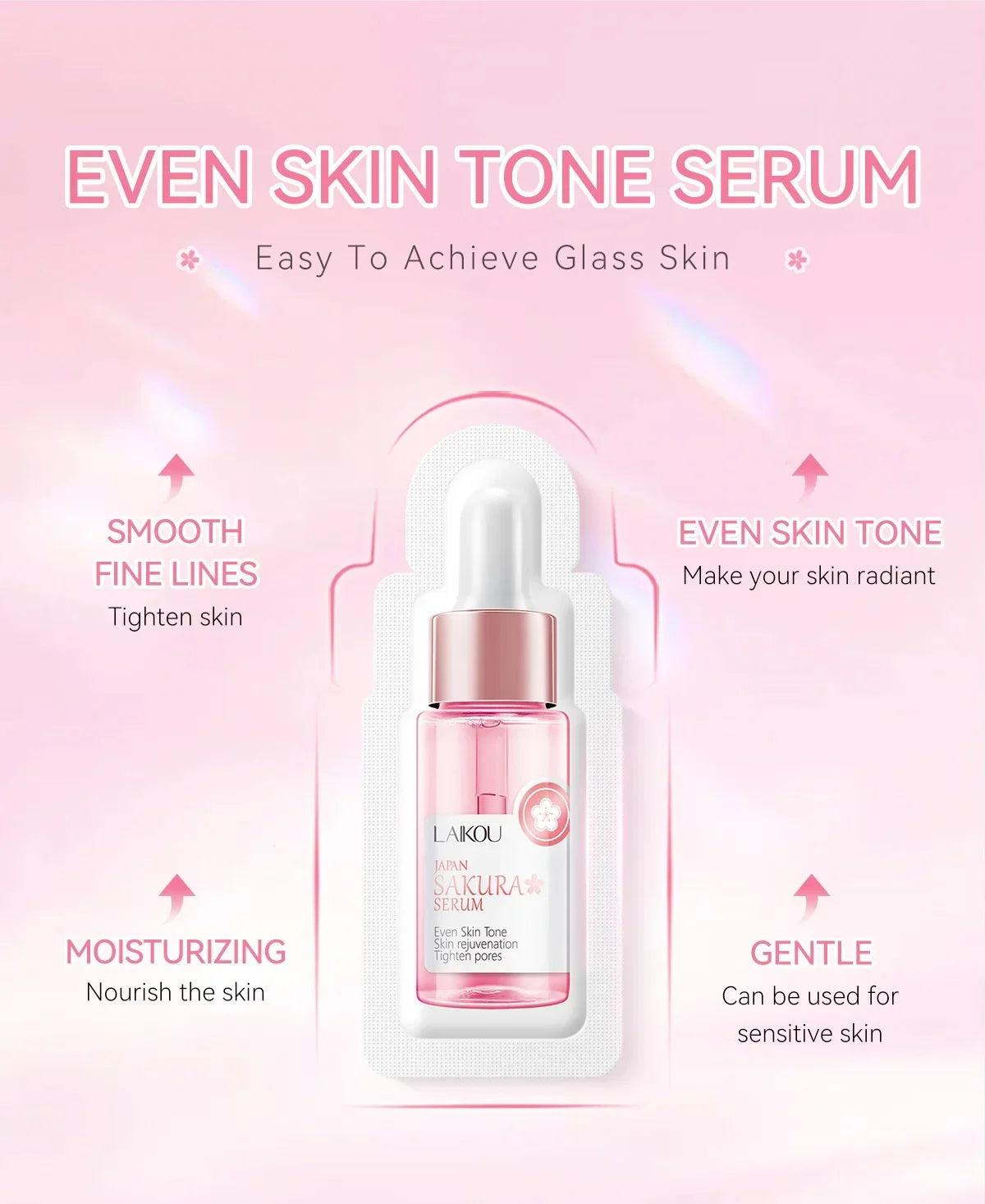 Sakura Whitening Face Serum Fade Fine Lines Anti Aging Tighten Pores Improve Melanin Pigment Dull Moisturizer Brighten Skin Care