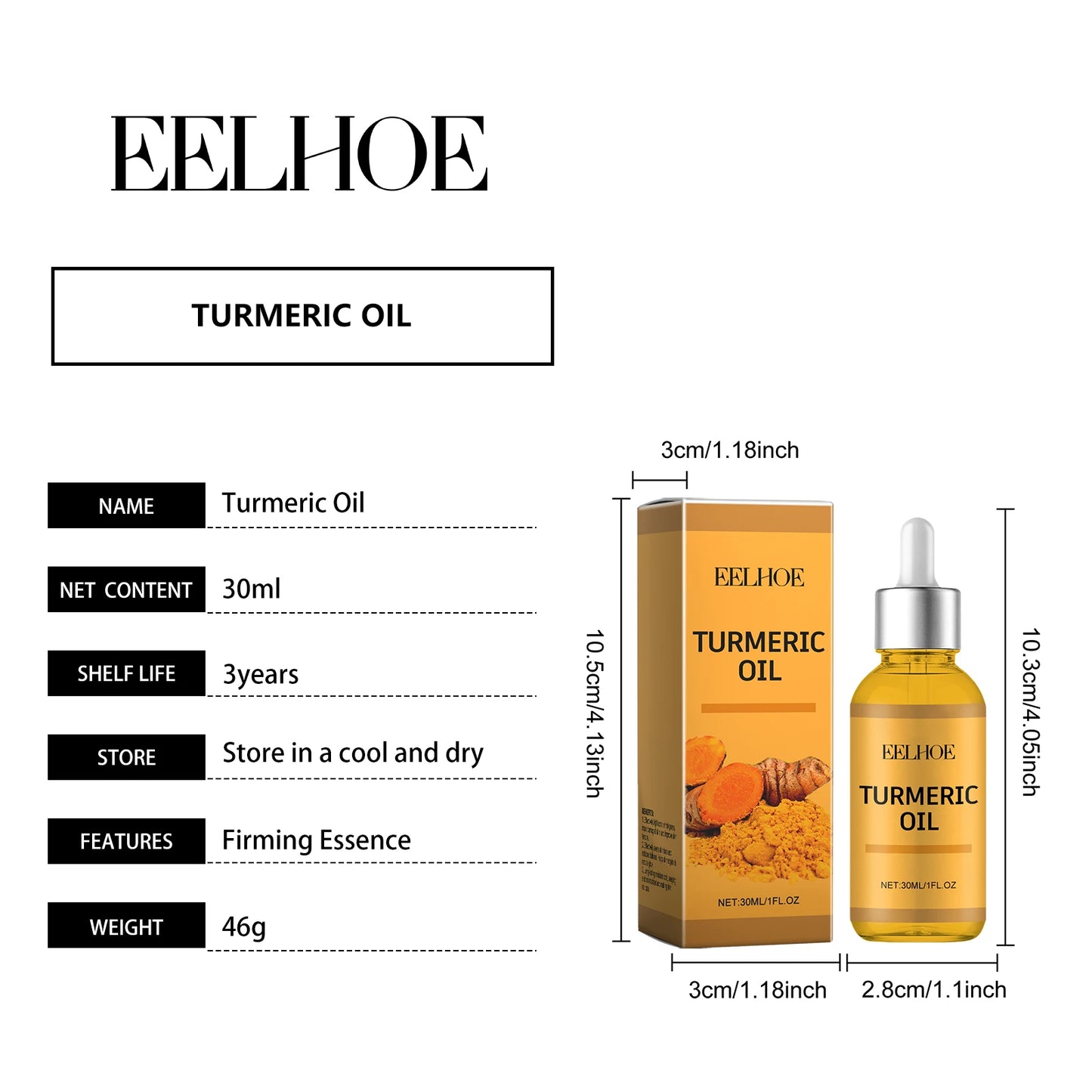 Turmeric Facial Oil Lightening Face Moisturizing & Skin Repair Smooth Deep Moisturizing Brightening Skin Care Essence Oil