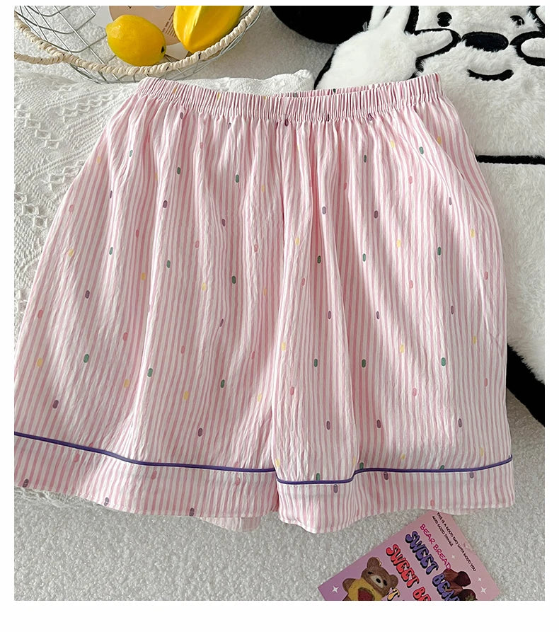 Summer Hello Kitty pajamas three-piece comfortable casual cartoon loungewear
