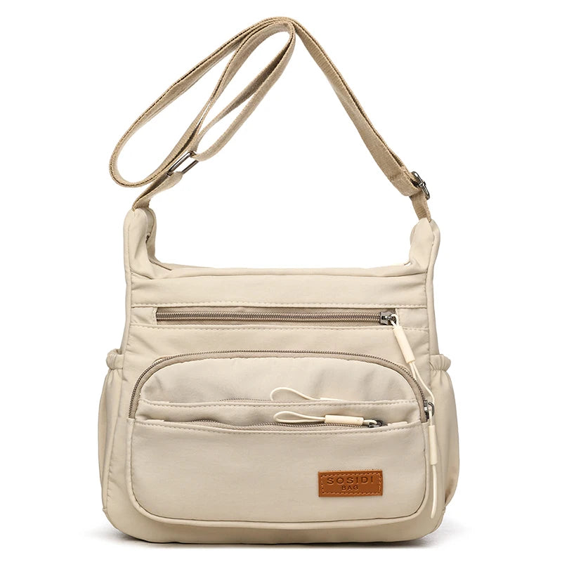 Multiple pockets Nylon Purses And Handbags Women Shoulder Bag Luxury Handbags Women Bags Designer Crossbody Bags for Women 2025 Rice White