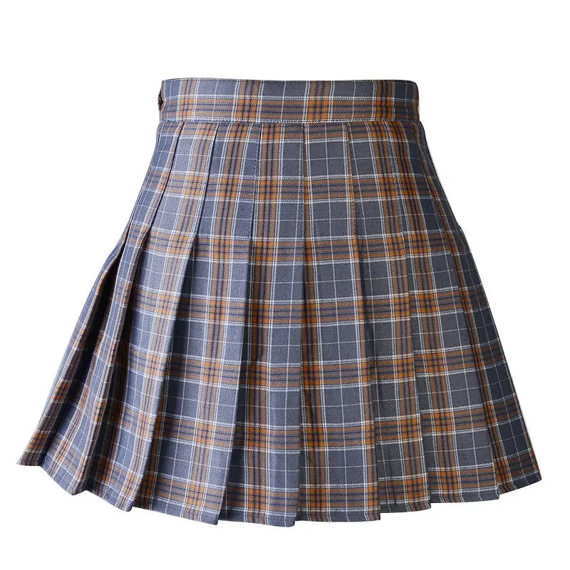 Harajuku 0Women Pleat Skirt 0Preppy Style Plaid 0Mini Cute Japanese School Uniforms Ladies Jupe Kawaii 8710-QH